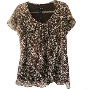 Willi Smith brown polka dots blouse